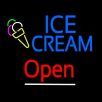 Blue Ice Cream Open With Logo Neonreclame