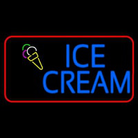 Blue Ice Cream With Red Border Neonreclame