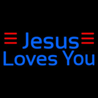 Blue Jesus Loves You Neonreclame