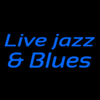 Blue Live Jazz And Blues Cursive Neonreclame