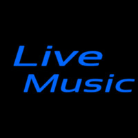 Blue Live Music Cursive 1 Neonreclame