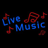 Blue Live Music Red Notes Neonreclame