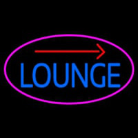 Blue Lounge And Arrow Oval With Pink Border Neonreclame