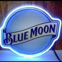 Blue Moon Bier Bar Open Neonreclame