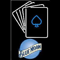 Blue Moon Cards Beer Sign Neonreclame