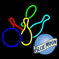 Blue Moon Colored Bowlings Beer Sign Neonreclame