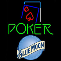 Blue Moon Green Poker Red Heart Beer Sign Neonreclame