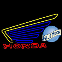 Blue Moon Honda Motorcycles Gold Wing Beer Sign Neonreclame