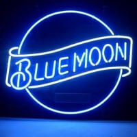 Blue Moon Lager Bier Bar Open Neonreclame