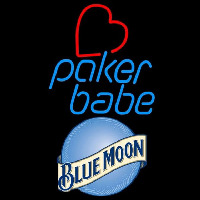 Blue Moon Poker Girl Heart Babe Beer Sign Neonreclame