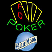 Blue Moon Poker Yellow Beer Sign Neonreclame