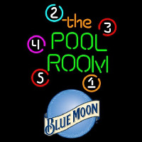 Blue Moon Pool Room Billiards Beer Sign Neonreclame