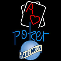 Blue Moon Rectangular Black Hear Ace Beer Sign Neonreclame