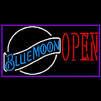 Blue Moon White Open Beer Sign Neonreclame