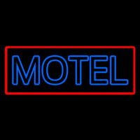 Blue Motel Double Stroke And Red Border Neonreclame