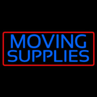 Blue Moving Supplies With Border Neonreclame