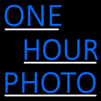 Blue One Hour Photo With Line Neonreclame