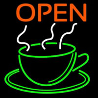 Blue Open Coffee Cup Neonreclame