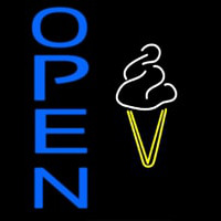 Blue Open Ice Cream Cone Neonreclame