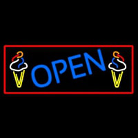 Blue Open Ice Cream Cone Neonreclame