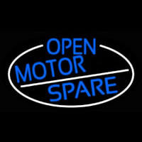 Blue Open Motor Spare Oval With White Border Neonreclame
