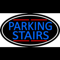 Blue Parking Stairs Oval With White Border Neonreclame