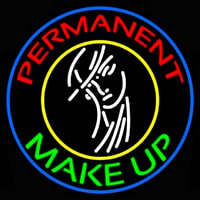 Blue Permanent Makeup Girl Neonreclame