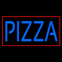 Blue Pizza Red Border Neonreclame