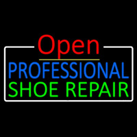 Blue Professional Green Shoe Repair Open Neonreclame