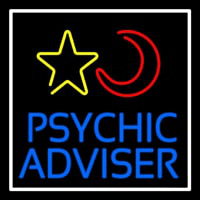 Blue Psychic Advisor With Logo White Border Neonreclame