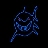 Blue Shark Face Neonreclame