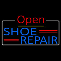 Blue Shoe Repair Open With Border Neonreclame