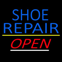 Blue Shoe Repair Open With Line Neonreclame