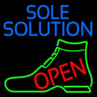 Blue Sole Solution Open Neonreclame