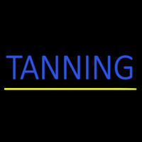 Blue Tanning Yellow Line Neonreclame