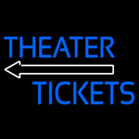 Blue Theatre Tickets With Arrow Neonreclame