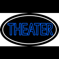 Blue Theatre White Border Neonreclame