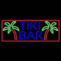 Blue Tiki Bar Palm Tree With Red Border Real Neon Glass Tube Neonreclame