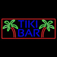 Blue Tiki Bar Palm Tree With Red Border Real Neon Glass Tube Neonreclame