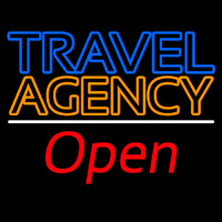 Blue Travel Orange Agency Open Neonreclame