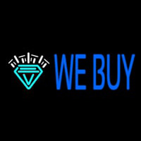 Blue We Buy Diamond Logo Neonreclame