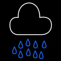 Blue White Cloud Raindrops Series Neonreclame