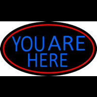 Blue You Are Here Oval With Red Border Neonreclame