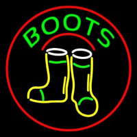 Boots With Logo Red Border Neonreclame