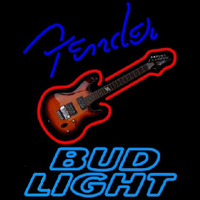Bud Light Fender Blue Red Guitar Beer Sign Neonreclame