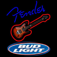 Bud Light Fender Blue Red Guitar Beer Sign Neonreclame
