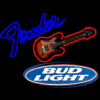 Bud Light Fender Guitar Beer Sign Neonreclame