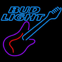 Bud Light Guitar Purple Red Beer Sign Neonreclame