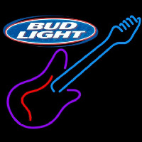 Bud Light Guitar Purple Red Beer Sign Neonreclame
