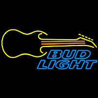 Bud Light Guitar Yellow Orange Beer Sign Neonreclame